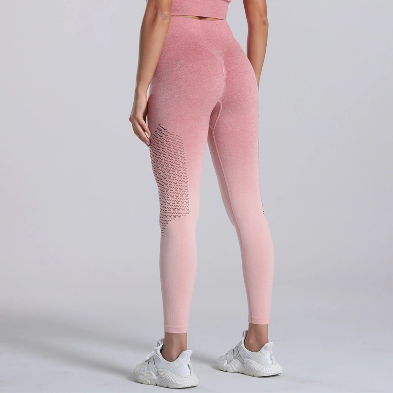 Seamless Tights Fitness Pants Hip-Lifting Quick-Drying Stretch Sports Running Yoga Aerobics Trousers