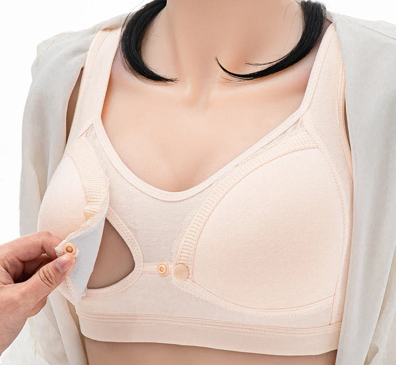 Maternity Nursing Bras Wireless Push Up Bra Solid Color Seamless Soft