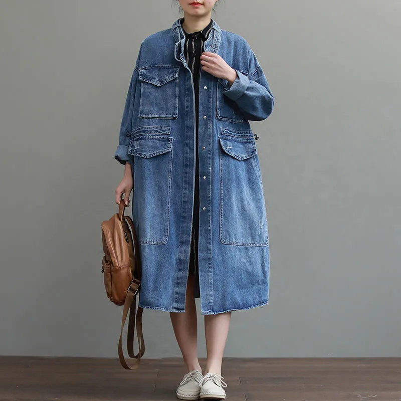 Fat Sister Denim Jacket Women Mid-length