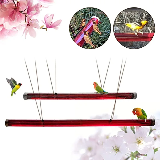 Hanging Long Tube Red Bird Feeder Hanging Hummingbird