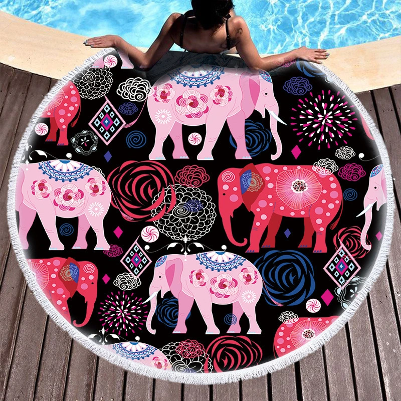 European And American Style Round Printed Beach Towel Manufacturers Spot Wholesale Custom Microfiber Round Printed Beach Towel