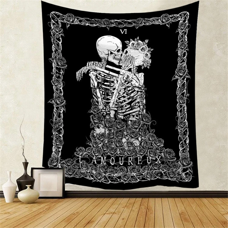 Tapestry Skull Hanging Cloth Net Red Bedroom Decoration Cloth Holiday Background Cloth