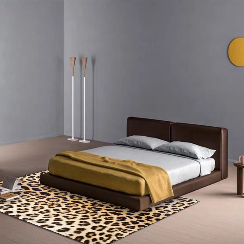 Sexy Wild Yellow-Brown Leopard Print Living Room Bedroom Bedside Carpet