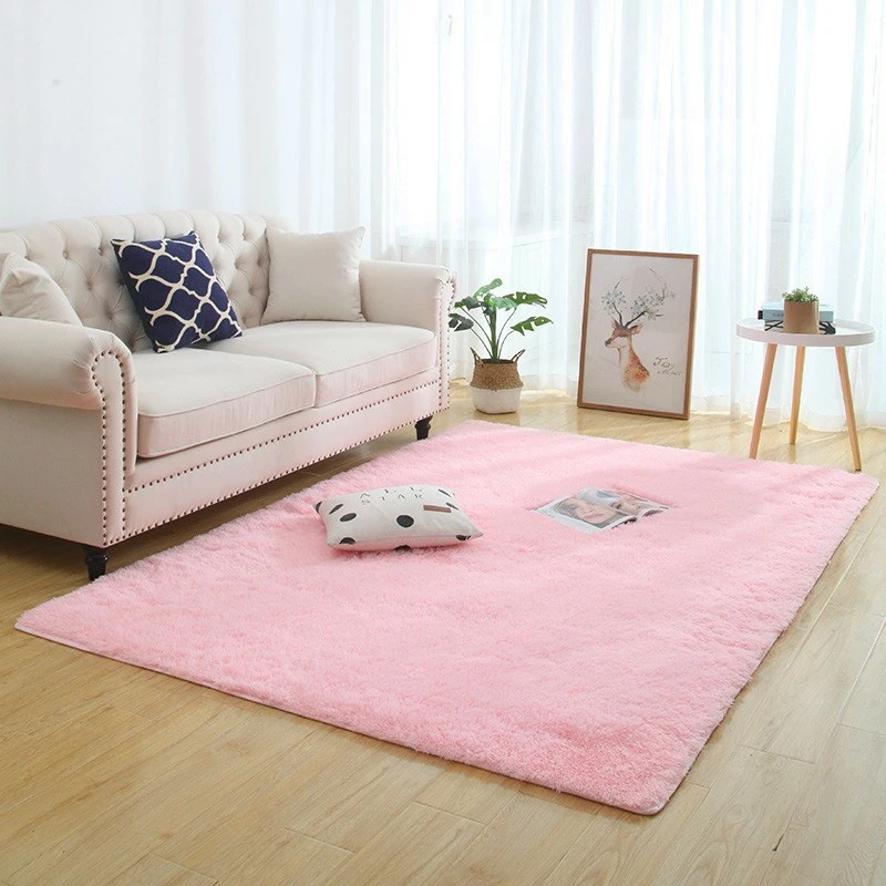 Silky Fluffy Carpet Modern Home Decor Long Plush Shaggy Rug 