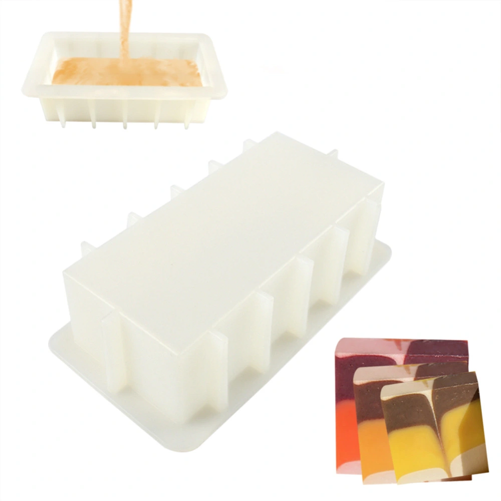 Silicone Thickened Soap Mold Handmade Soap Mold Rectangular Silicone Toast Mold Does Not Upset 1200ML Direct Sales