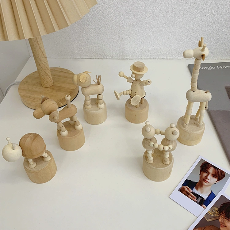 Creative Cool Wood Animal Ornaments CHILDREN'S Room Decorations Tea Shop Fast Food Store Storage Shelf Fun Small Decorations