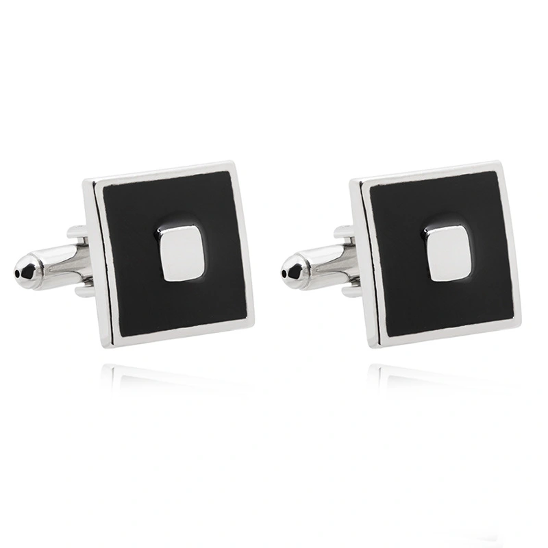 European And American Accessories High-Quality French Cuff Cufflinks Men's Cufflinks Enamel Series Black Square Cufflinks