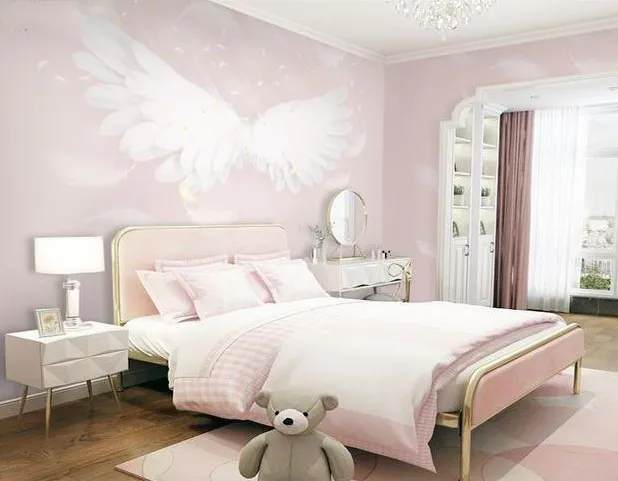 Fantasy Cartoon Net Red Wallpaper Restaurant Ins Angel Wngs Wall Covering