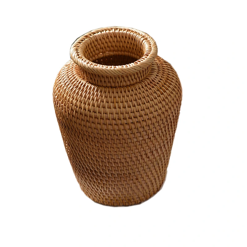 Autumn Rattan Desktop Storage Vase Shooting Props Flower Basket