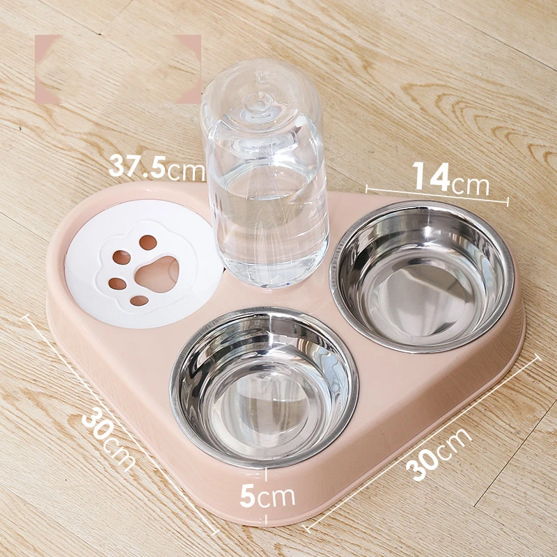 Dog Bowl Double Bowl Automatic Drinking Dog Food Bowl Rice Bowl 