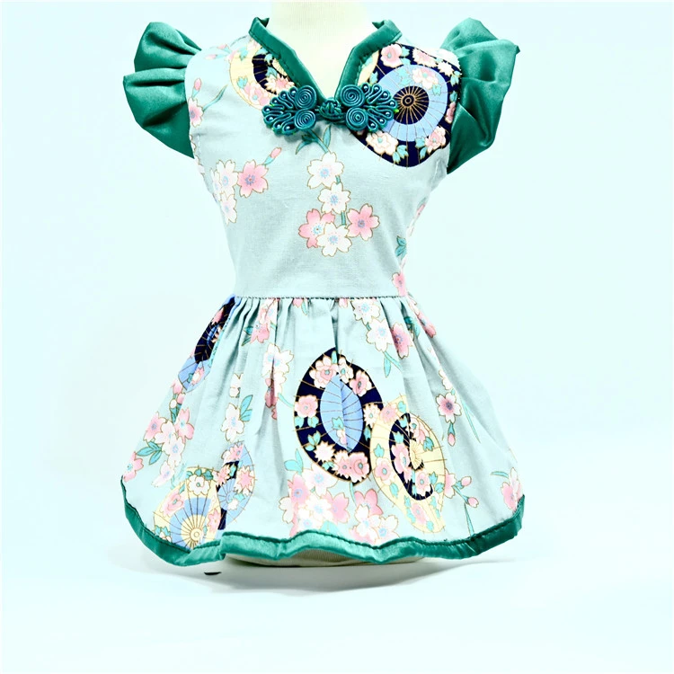  New Pet Dress Dog Retro Chinese Style Princess Dress Summer Dress Factory Wholesale One Drop Shipping