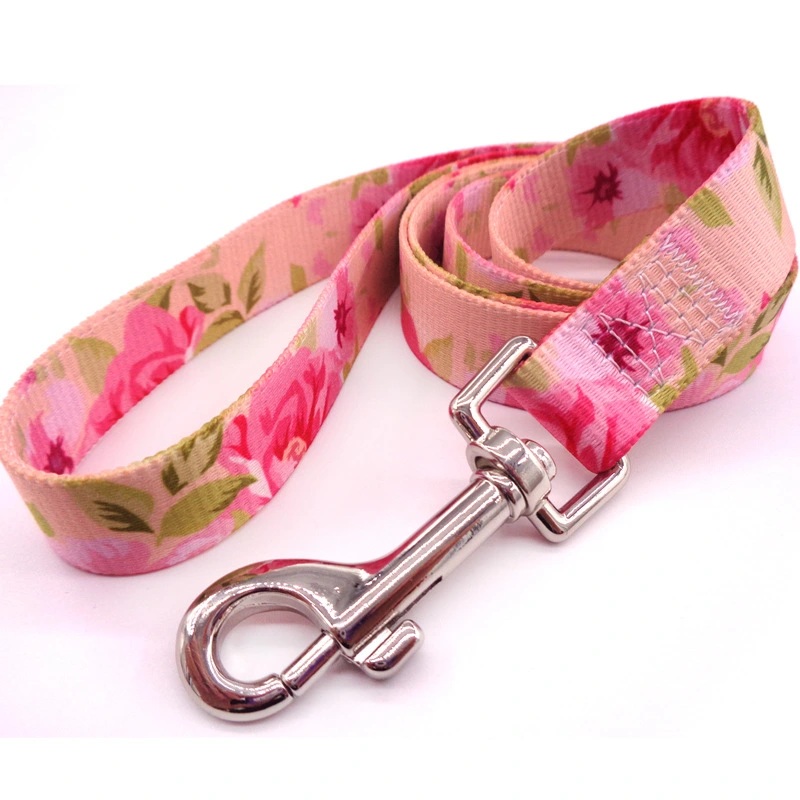 Pastoral Style Pink Fresh Print Pet Leash