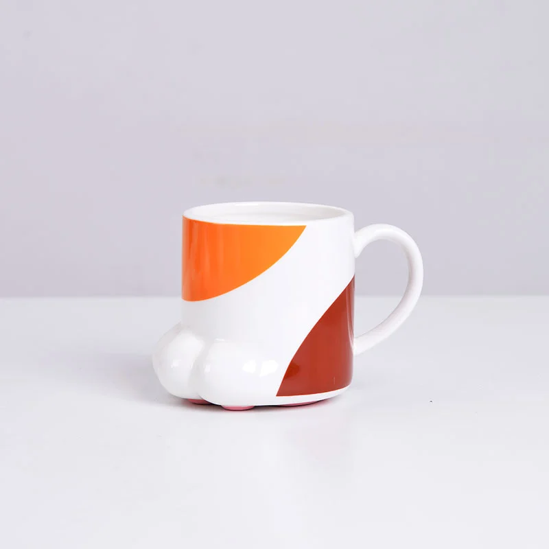 Simple Japanese Cat Claw Cup Cute Cute Claw Shape Water Cup Long Plate Dessert Plate Creative Fashion High Value Cup