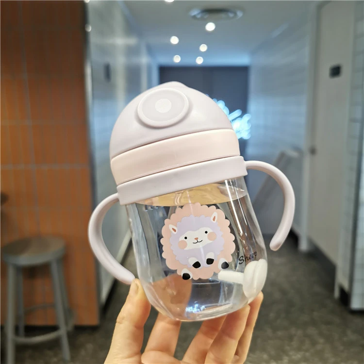  Infant Occlusal Anti-Choke Drinking Cup, Child Handle, Straw Cup, Water Drop Shape, Children's Water Bottle, Drop Resistance