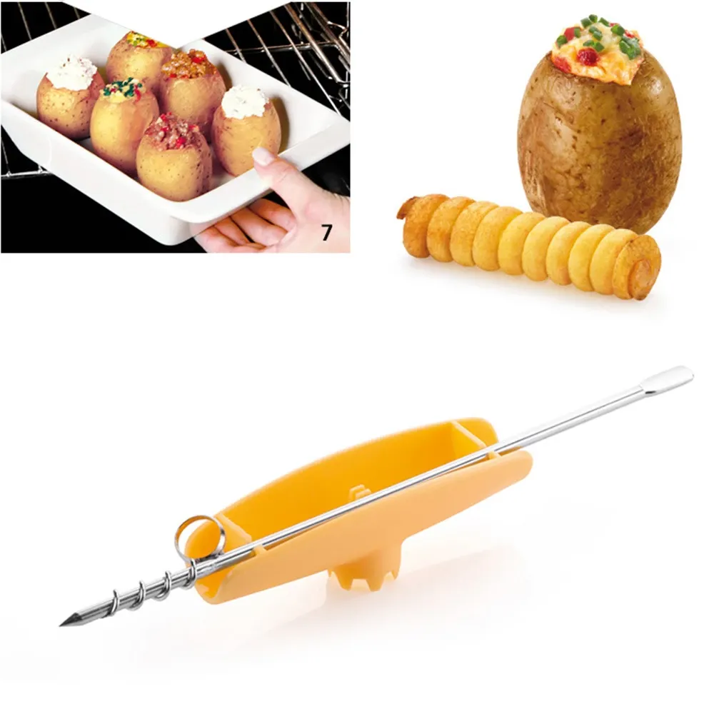 Potato Tower Chip Slicer Spiral Machine Spiral Slicer Tornado Twister Manual Cutter Tool Easy To Clean Kitchen Gadgets