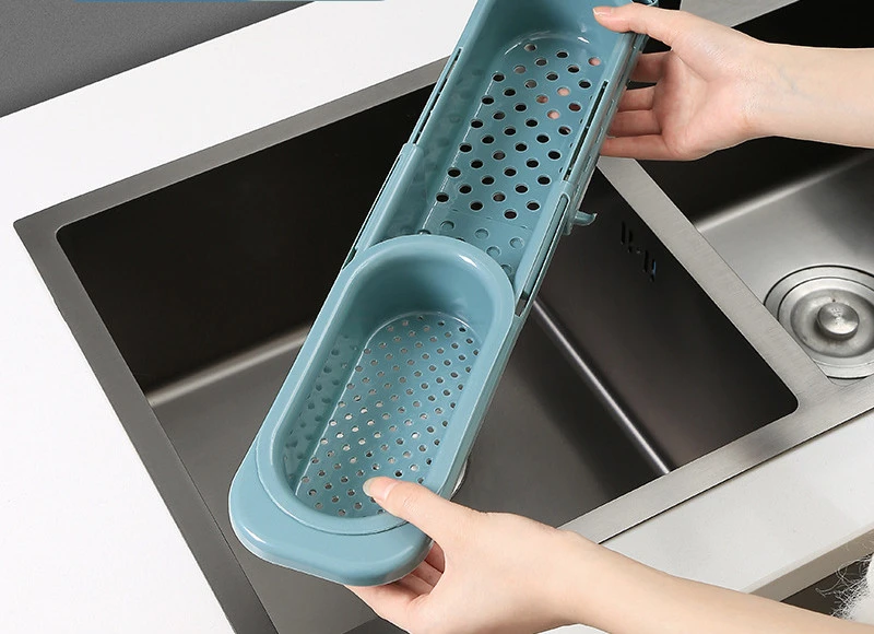 Sink Storage Rack Telescopic Drainage Rack Drainage Pool Vegetable Washing Drainage Basket Dishwashing Dishcloth Storage Rack Kitchen Drainage Rack