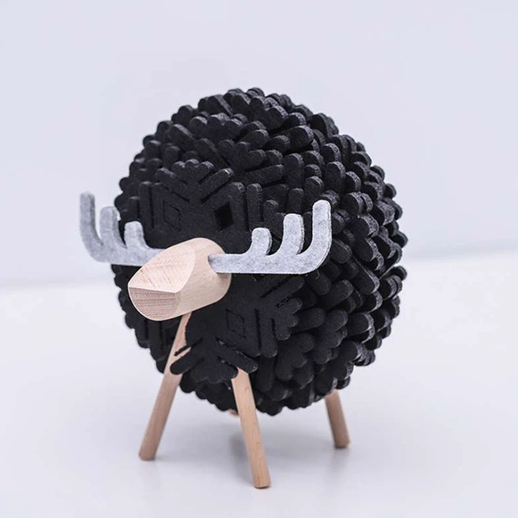 Sheep Elk Anti-Skid Absorbent Insulation Tea Ceremony Felt Coaster Japanese Style Creative Home Office