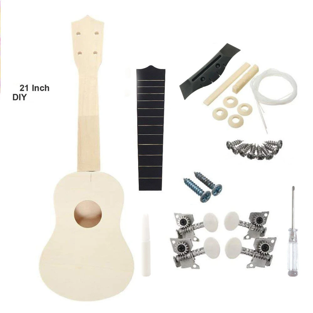 Assemble 21 inch ukulele diy children's small guitar handmade material package painted painting wooden homemade activities