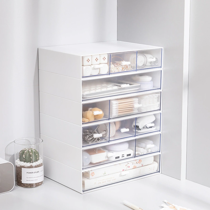 Cosmetic drawer type composable sorting box for students'' dormitory