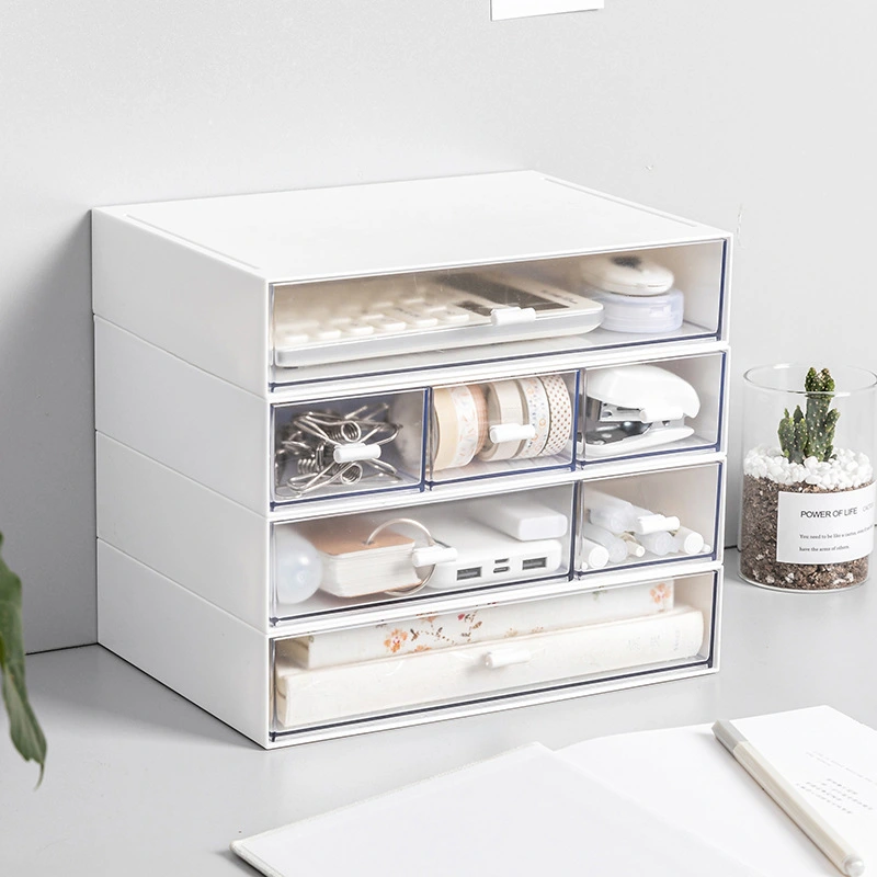 Cosmetic drawer type composable sorting box for students'' dormitory