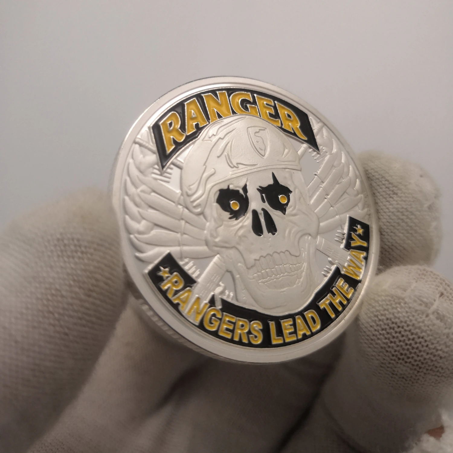 Ranger Skeleton Pirate Silver Plated Commemorative Glory Foreign Currency Army Fan Medal