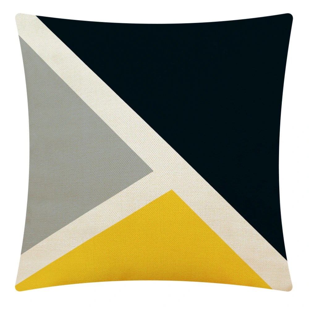 Black And Yellow Geometric Series Home Furnishing Cotton Linen Pillowcase Car Pillow Sofa Pillow Cushion