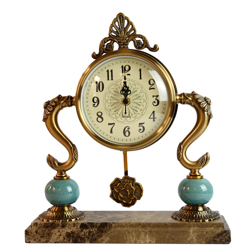 European-style Desk Clock Tabletop Living Room Clock Ornaments