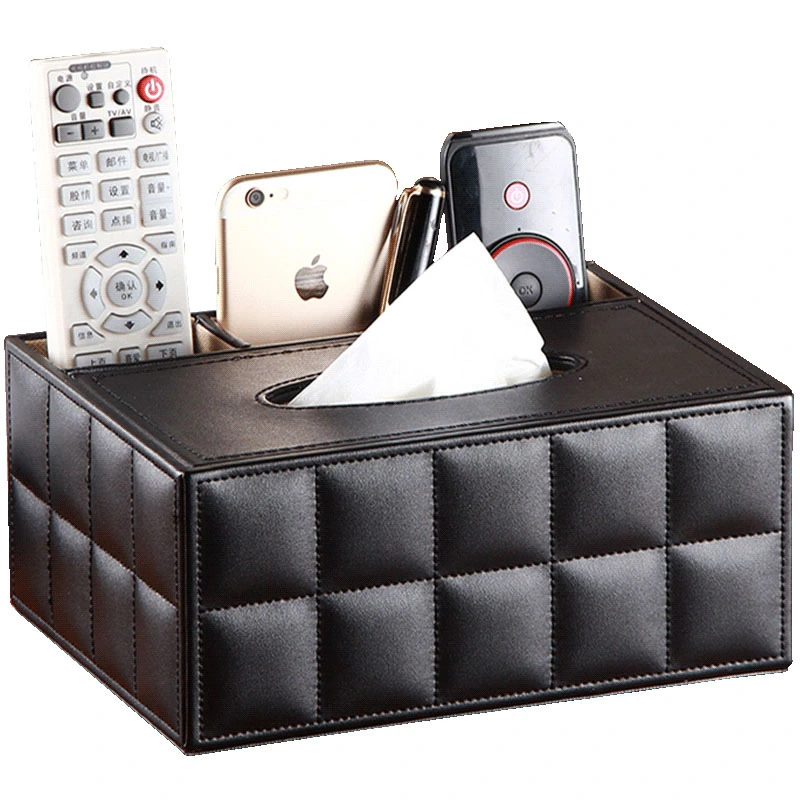 Multifunctional Leather PU Tissue Box European Napkin Storage Box