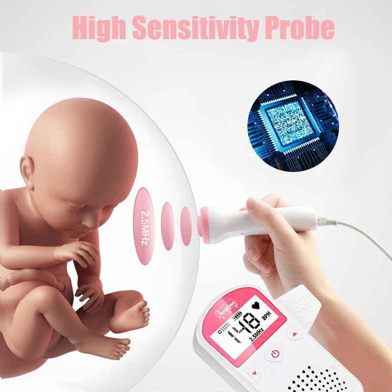 Fetal Doppler Upgraded Fetal Home Pregnancy Heart Rate Monitor Baby Fetal Heart Rate Detector LCD Display