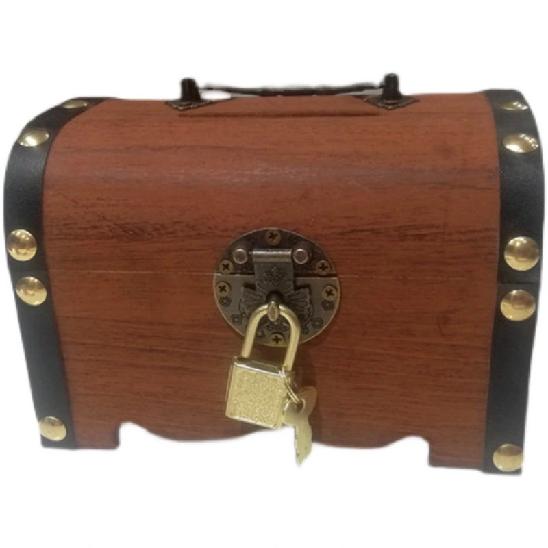 Vintage Wooden Box With Lockbox For Children