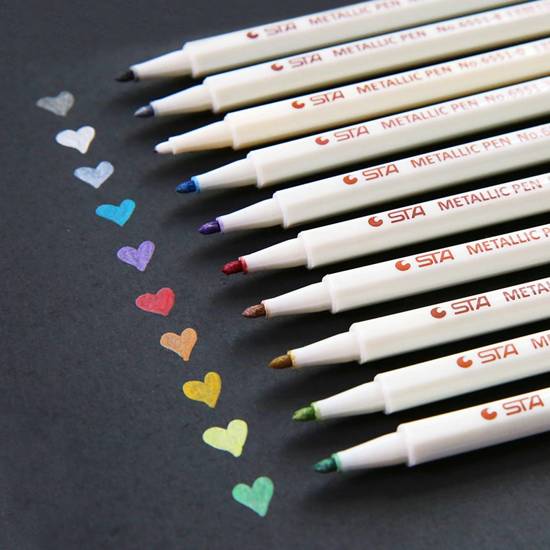 STA 10 Colors 6551 Metal Pen Paint Pen