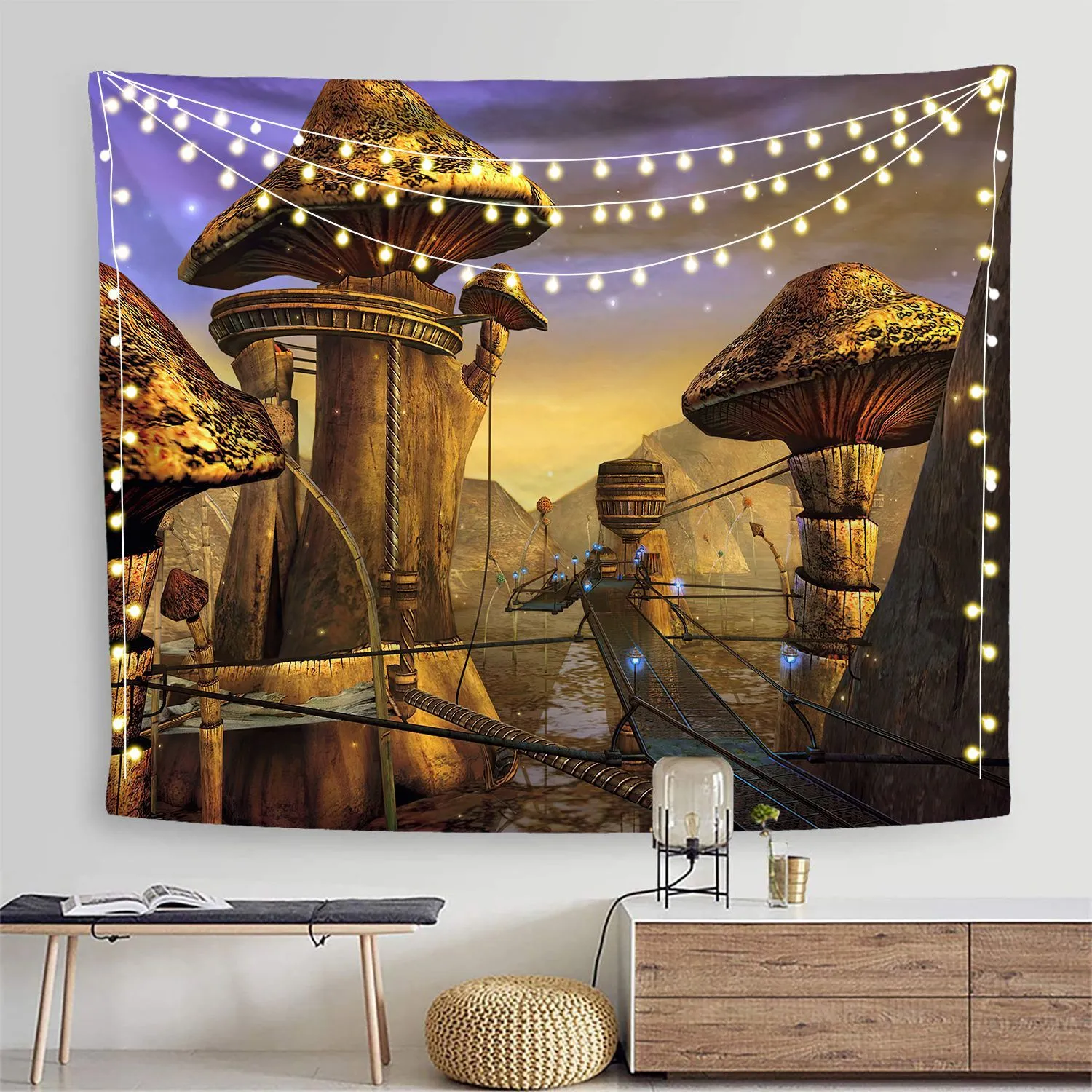 Wish Amazon Tapestry Color Mushroom Series Printing Home Decoration Tapestry Wall Hanging One Drop