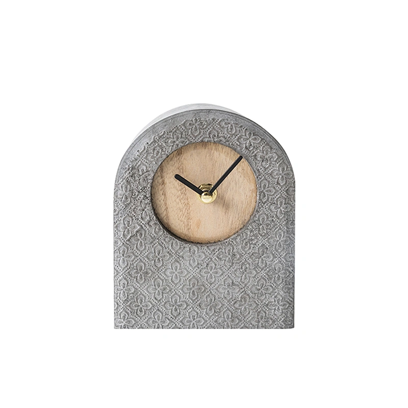  Cement Fashion Retro Wooden Clock Ornaments Living Room Bedroom Desktop Home Decoration