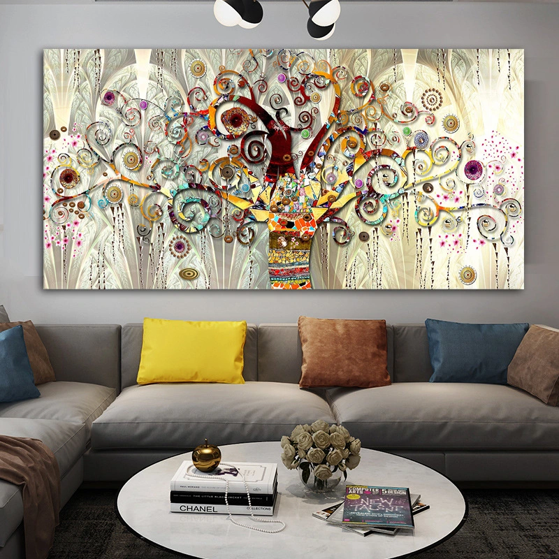 Tree Of Life Spray Painting Klimt Works Frameless Canvas Painting Living Room Decoration Painting