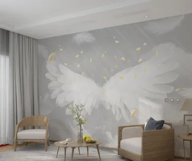Three-Dimensional Angel Wings Wallpaper