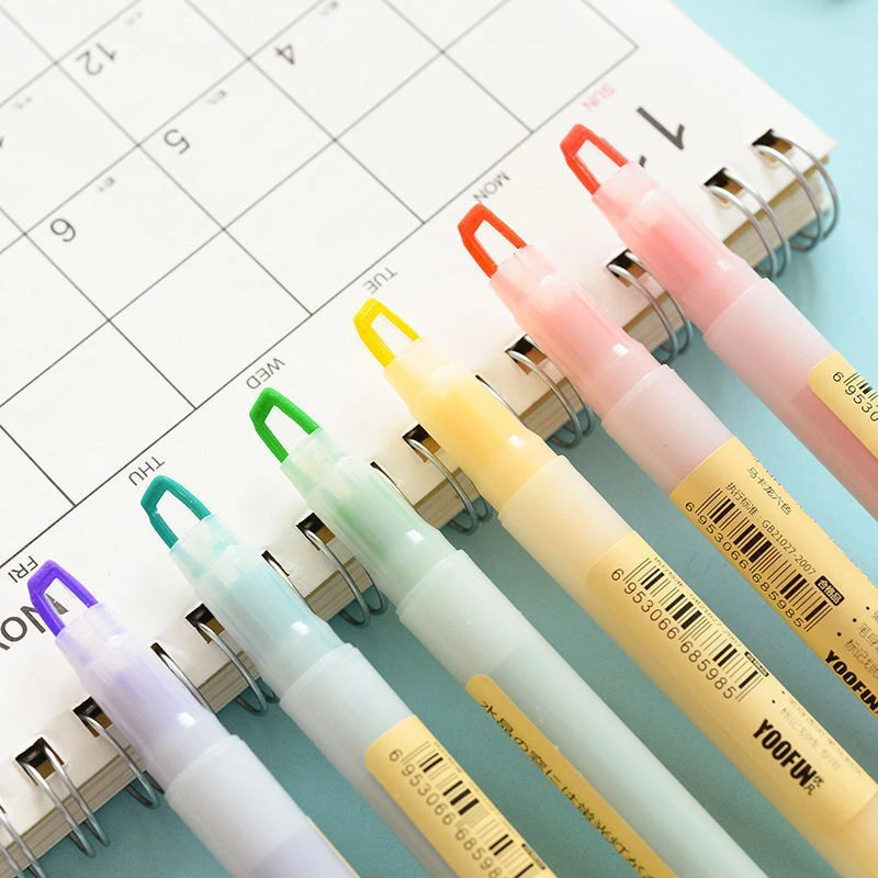 Korean Version Of Cute Colored Note Pens With Rough Strokes And Emphasis Markers