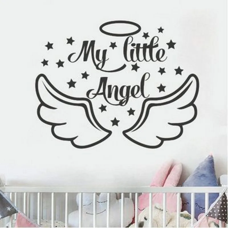Angel Wings Pattern Carved Wall Stickers Children's Room Decoration Stickers
