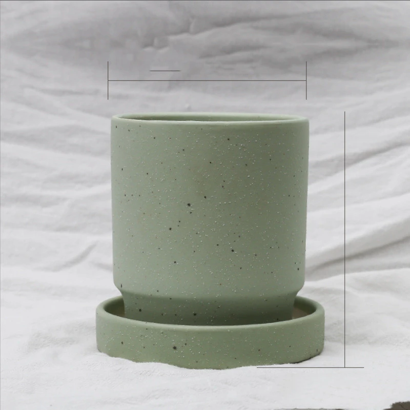 High Temperature Breathable Matte Frosted Glaze Cylindrical Pot