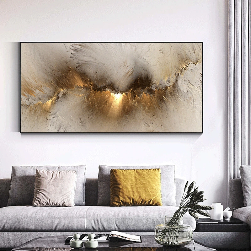 Abstract Clouds And Fog Unrealistic Orange Landscape Oil Painting Decorative Painting