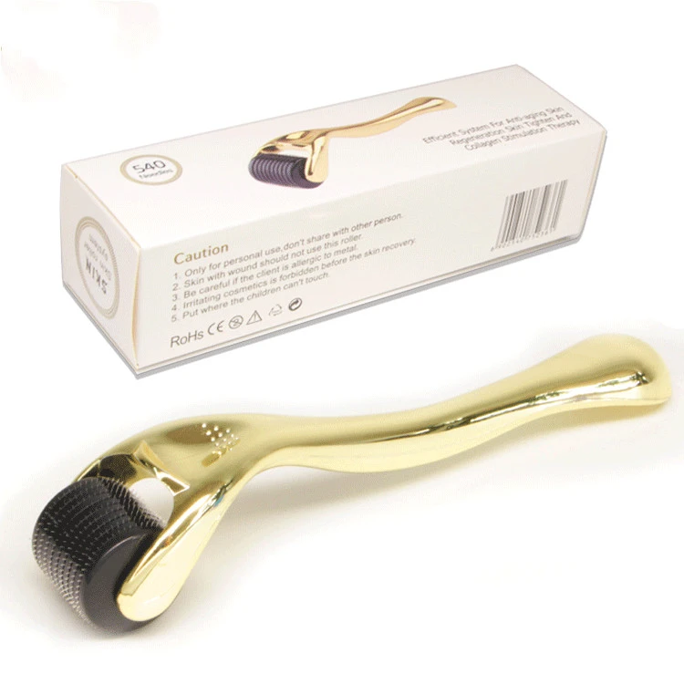 540 Microneedle Roller With Gold And Silver Handle