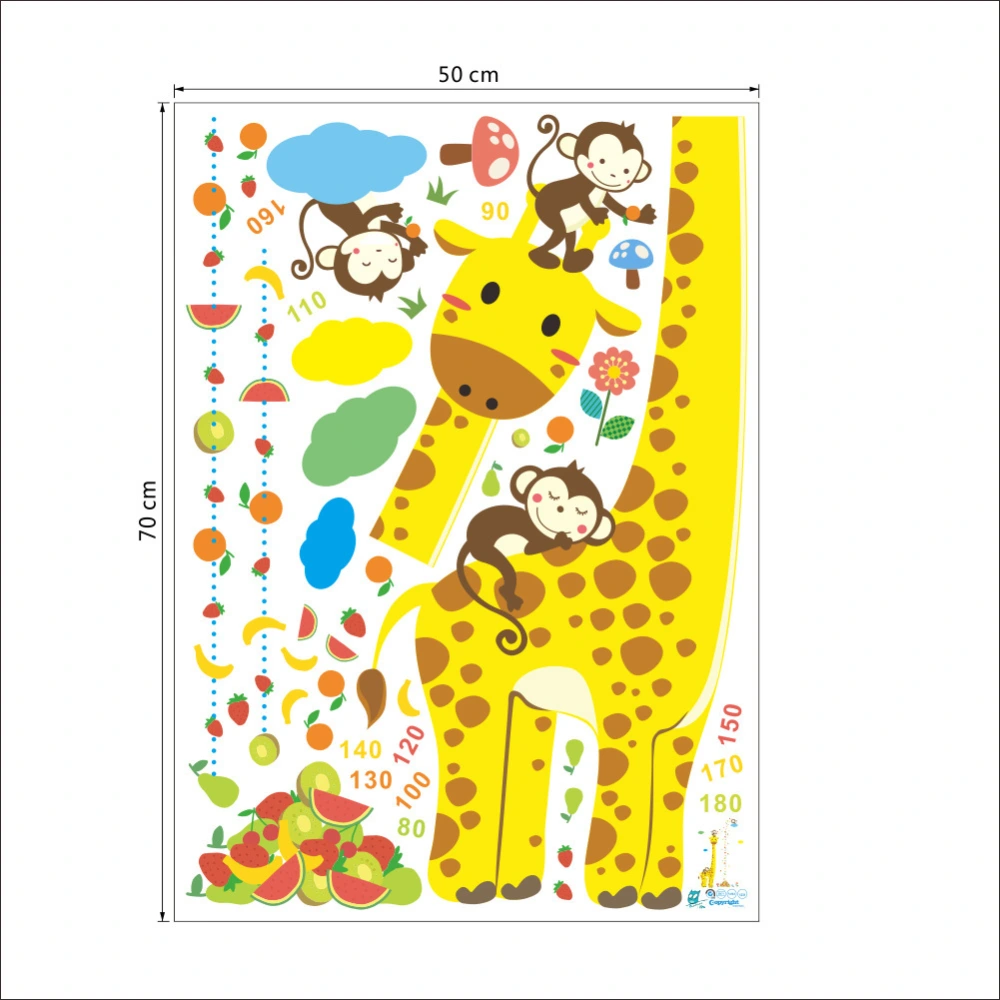 Children'S Room Wall Decoration Stickers Cartoon Height Wall Stickers Removable Bedroom Wallpaper Self-Adhesive Baby Height Ruler