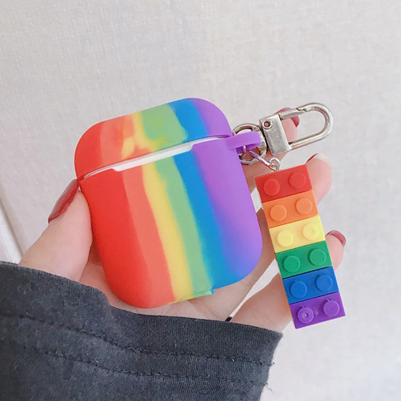 Rainbow Applicable Airpods2 Protective Case Pendant Apple Pro3 Wireless Bluetooth Headset Soft Shell Personality