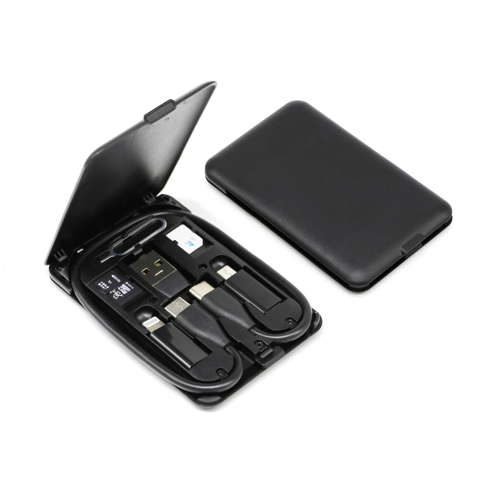 Card Type Multi-function Business Card Case Data Cable