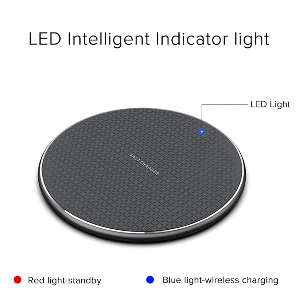 New Gift Custom Round Mobile Phone Wireless Charger Ultra-Thin 10W Aluminum Alloy