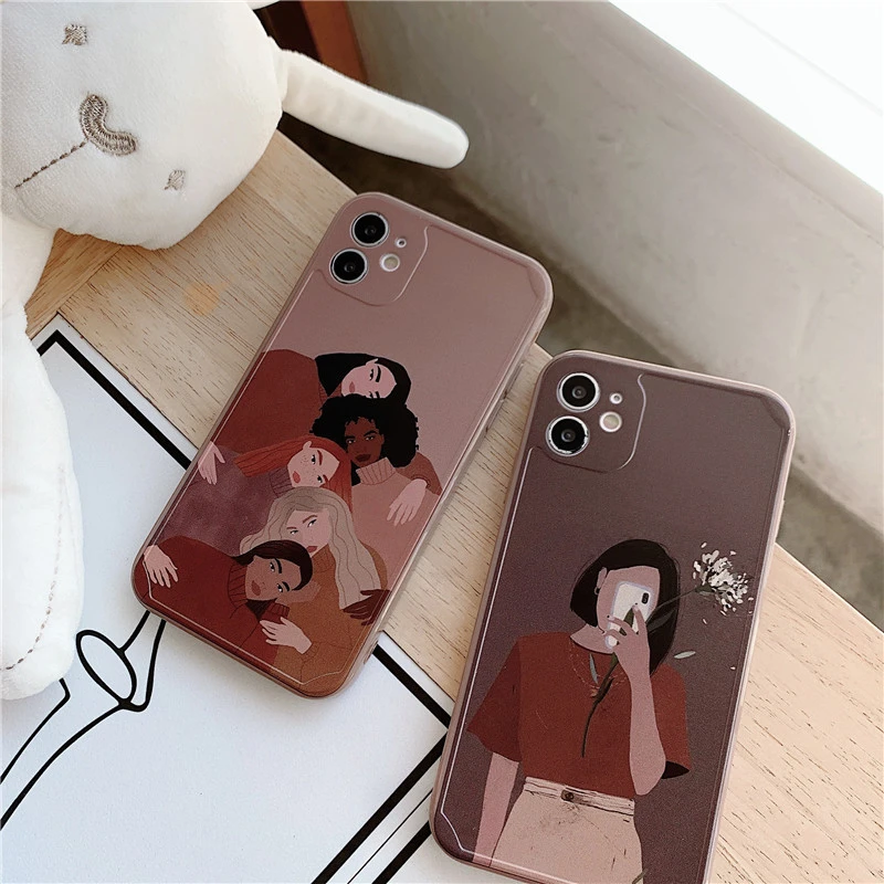 Compatible with Apple , Girl Next Door Straight Side Skin Feeling Phone Case Apple