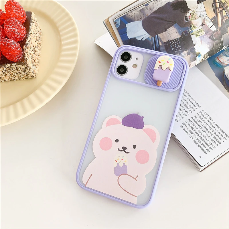 Compatible with Apple, Compatible with Apple , Cartoon Camera Protective Case for IPhone, Cartoon Soft Mobile Phone Protector For iPhone 12 11 Pro Max 7 8 Plus SE X XR XS Max