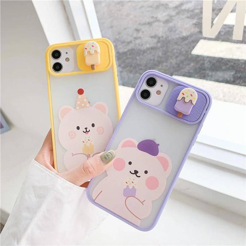 Compatible with Apple, Compatible with Apple , Cartoon Camera Protective Case for IPhone, Cartoon Soft Mobile Phone Protector For iPhone 12 11 Pro Max 7 8 Plus SE X XR XS Max
