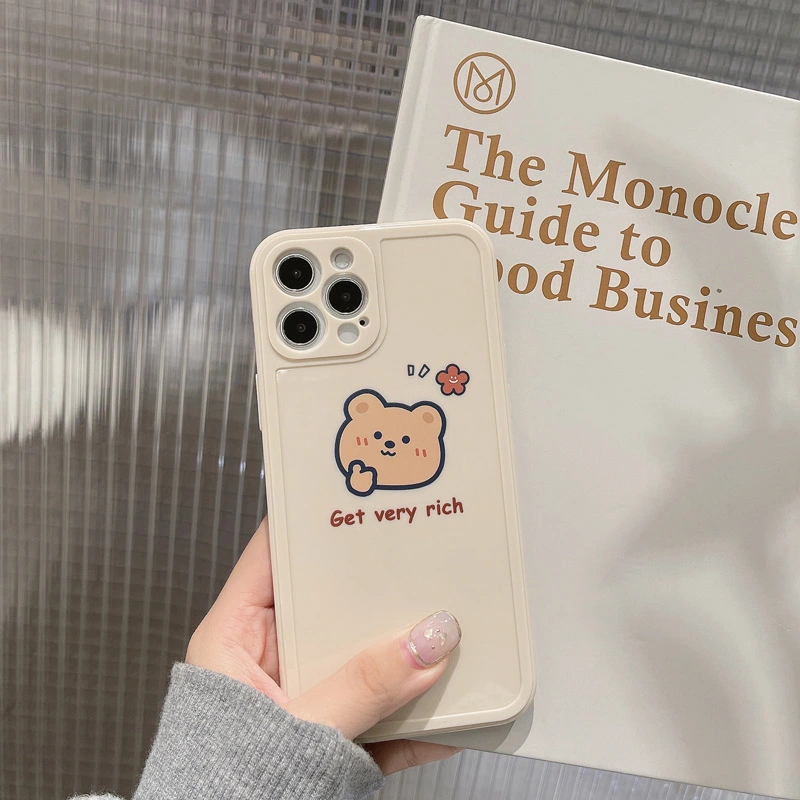 Compatible with Apple, Compatible with Apple , Side Bear iPhone Case 12promax Silicone 11 For 7plus Cute All Inclusive Lens 