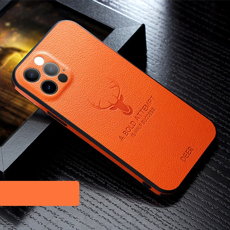 Compatible with Apple , Leather-Grain Anti-Drop Full-Cover Lens Protective Cover