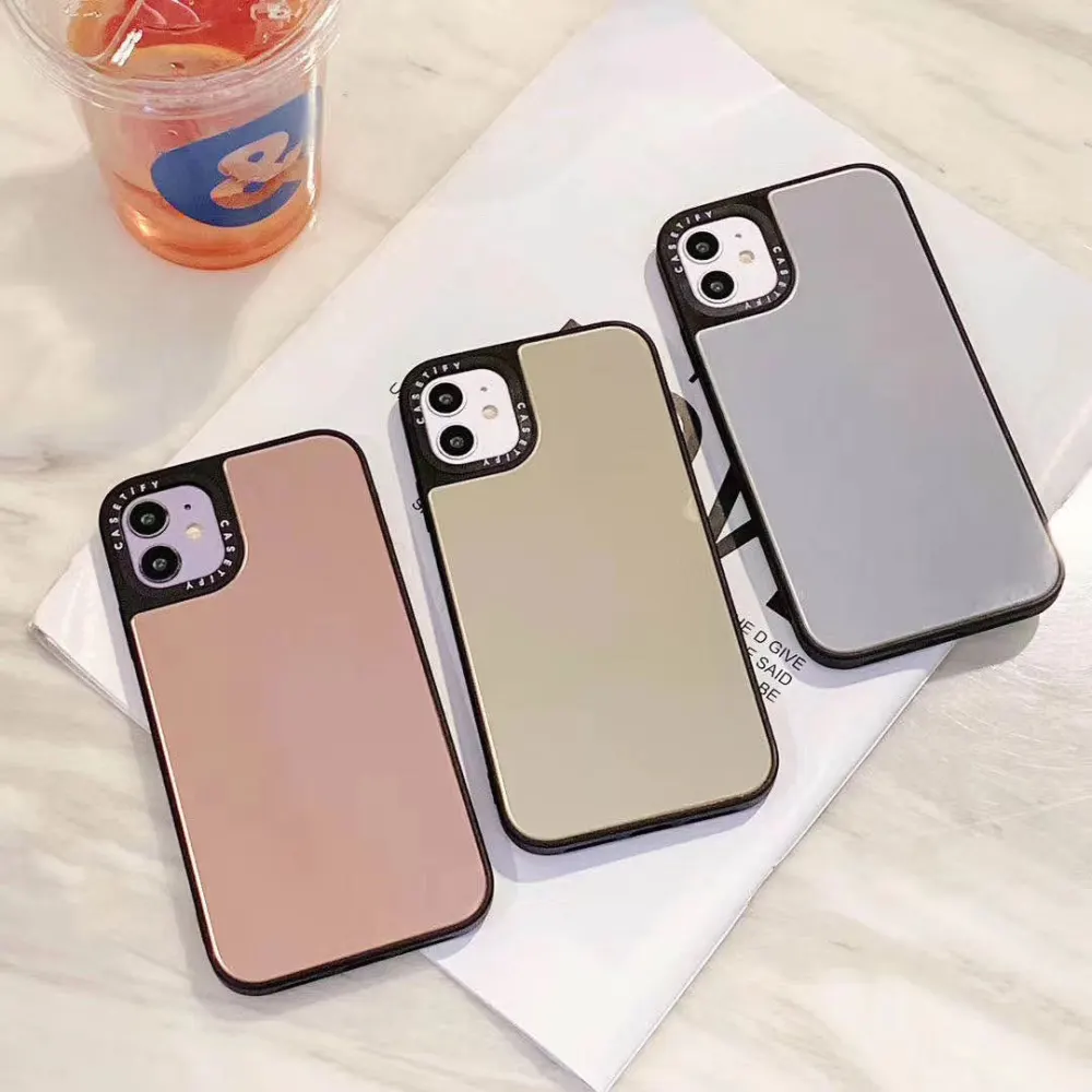 Compatible with Apple , Mirror Mirror Protective Cover, Camera Phone Case With Letters